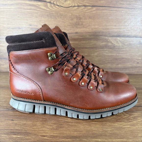 COLE HAAN ZEROGRAND Waterproof Hiker Leather Boots Men’s Size 10 Lace Up Shoes